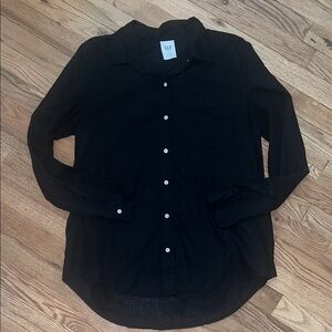GAP Black Button Down Oversized Shirt Size M